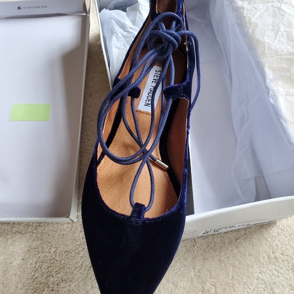 Brand New Steve Madden Lecrew Blue Velvet 6.5 - Picture 5 of 10